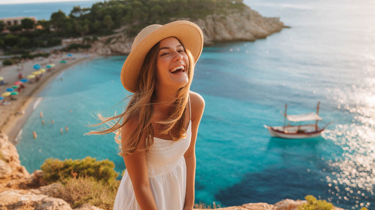 image of a female tourist in Mallorca, Spain