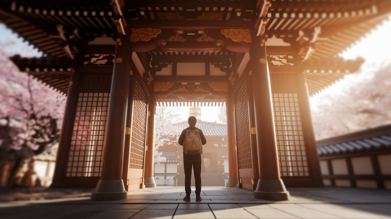 A japanese temple gate